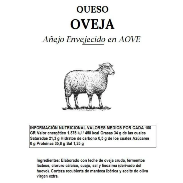 valores nutricionales del queso anejo en aceite de oliva