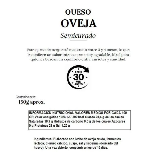 valores nutricionales de queso semi