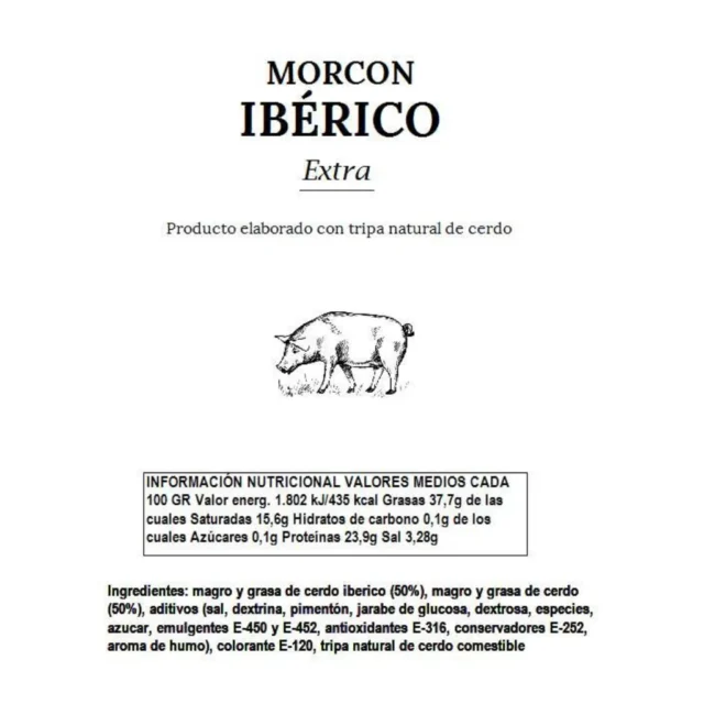 valores nutricionales del morcon iberico