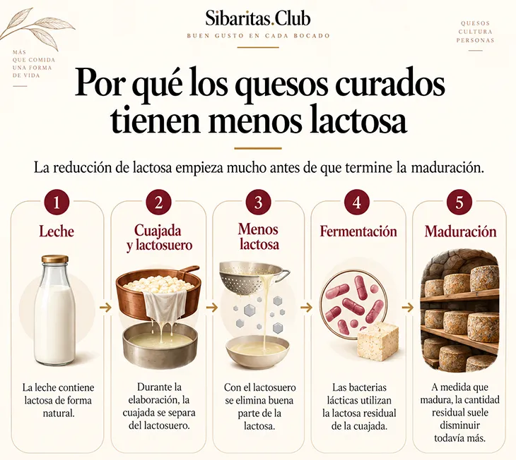 quesos curados sin lactosa