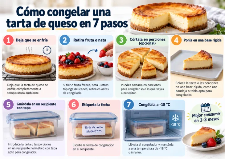 Como congelar una tarta de queso